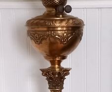 Antique brass oil lamp
