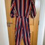 Pretty Little Thing Navy, Red and Cream Striped Jumpsuit Image 6