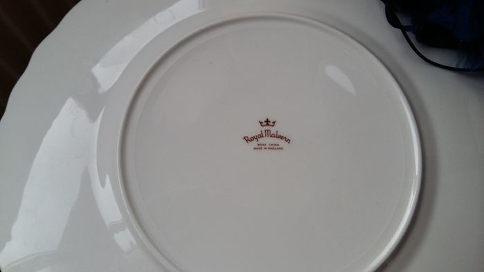 Royal Malvern White & Gold English  Bone China Cake Plate