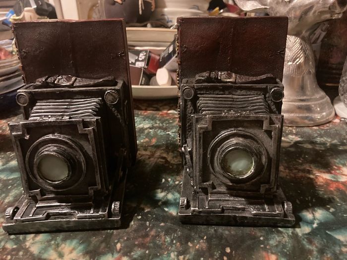 Vintage camera book ends free postage