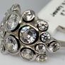 White Cubic Zirconia Ring in Rhodium Overlay Sterling Silver Image 2