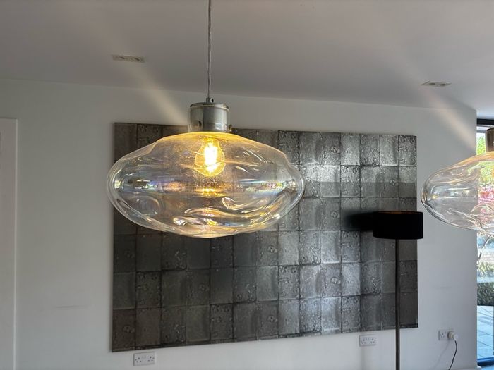 Blown bubble pendant lights x3