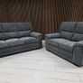 3+2 Bromley Gretal Leather & Fabric Sofa Set Image 7