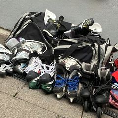 rollerblades and ice skates