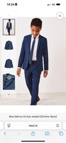 Boys navy complete suit (size 8-9 formal occasion outfit) (communion)
