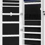Elegant jewellery cabinet hanging jewelry cabinet hanging, lockable mirror cabinet, wall cabinet with mirror and numerous compartments, wall mounting, hanging on the door, for necklaces, earring Make-Up Cabinet With 6 LEDs, Lockable Wall Cabinet With Mirr Image 2