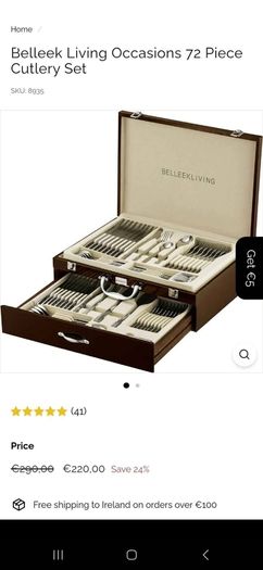 Belleek Living Occasions 72 Piece Cutlery Set