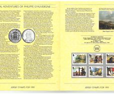 1991 Jersey (Channel Islands) Stamp Year Book (softback) issued by Jersey Post with 14 images of content