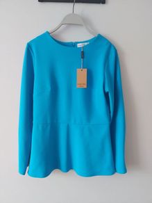 GALLERY cobalt blue peplum top