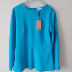 GALLERY cobalt blue peplum top