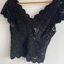 Stradivarius black lace crop top size 14 Image 2