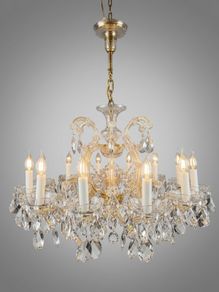 Statement Marie Theresa Crystal & Brass 12 Branch Chandelier