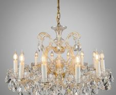 Statement Marie Theresa Crystal & Brass 12 Branch Chandelier