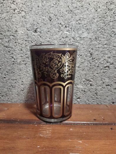 antique glasses and mirrored tray and a beautiful gold rim picture no damage