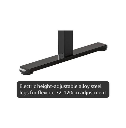 Electric Standing Desk 120 x 60 cm, Height Adjustable Sit Stand Desk with Memory Presets, Home Office Computer Desk, Black Frame with Vintage Brown Top