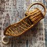 Vintage Boho Wicker Wine Pouring Cradle Basket French Table Serving Caddy Image 3
