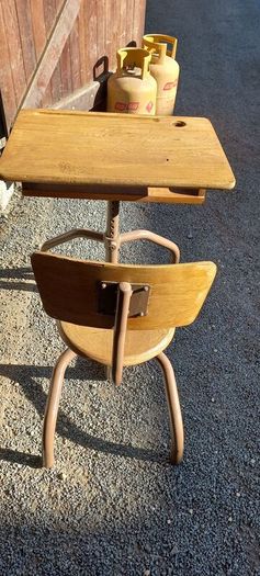 vintage French kids study art school table in very original condition very well built and sturdy
