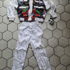 Women Men Vintage Retro 70s 80s  tracksuit white size L Large