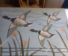 mosaic   piece  ,,ducks  in  flight
