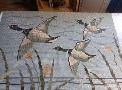 mosaic   piece  ,,ducks  in  flight