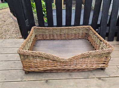 Raised Wicker Dog Bed