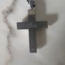 stainless steal lotus chunky black cross chain Image 4