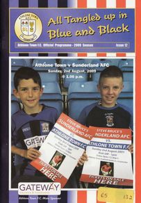 2009 Athlone Town v Sunderland Pre-Season Friendly Programme