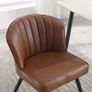 Set of 2 Dining Chairs with Quilted Back PU Leather Upholstered Seat and Metal Legs Image 5