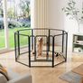 8 Panel Puppy Pen with Door, High 80cm Indoor/Outdoor Pet Exercise Playpen, Portable Detachable Animal Run Enclosures for Dogs, Puppies, Cats, Rabbits and Other Animals Image 2