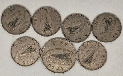 Ireland Shilling and Florin Lot 1954 1951 1959 1962 Shillings 1964 Florin