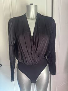 BNWT Primark dark navy/black long sleeve going out body suit size UK6 EU 34 Postage included