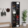 Shoe Cabinet High Gloss Black 54x34x183 cm Chipboard Image 5