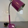 Retro Vintage petit goose necked purple desk light c1970 Image 4