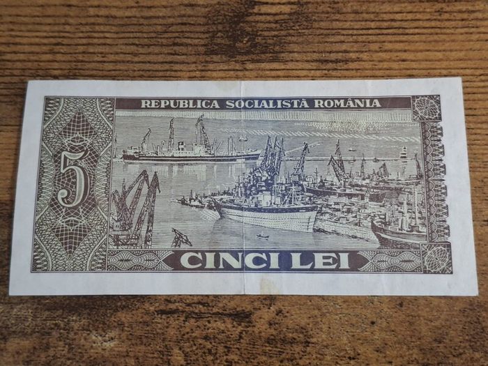 Romania, 5 Lei 1966 banknote, circulated - free standard postage