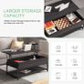 Metal Frame Lift Top Coffee Table with Large Hidden Storage, 3 Tier Tea Tables for Living Room, industrial Style, Adjustable table legs, Waterproof&Anti-scratch Desktop, Black (FREE SHIPPING) Image 2