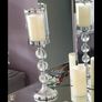 2 silver glass candle holders Image 2