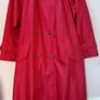 Designer red fully lined warm trench raincoat Image 2