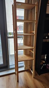 Narrow Wood Shelf with metal reinforcement
