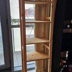 Narrow Wood Shelf with metal reinforcement