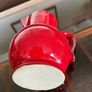 Vintage Emile Henry Bright Red Milk Jug French Farmhouse Kitchen Decor or Bud Vase Image 9