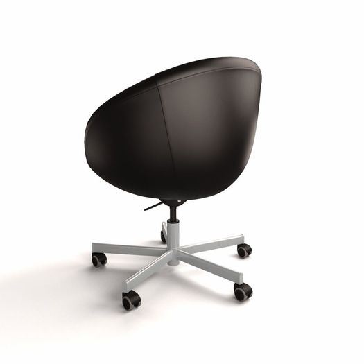 IKEA SKRUVSTA Swivel Chair in Black Faux Leather