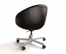 IKEA SKRUVSTA Swivel Chair in Black Faux Leather