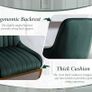 Luxury Velvet Bar Chairs Set Cushioned Breakfast Stools with Back Support Image 5