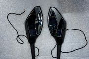 Motorbike Mirrors with Integrated Turn Signals
