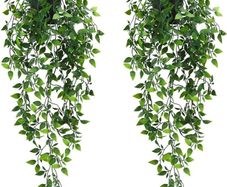 2 Pack Artificial Hanging Plants Fake Potted Plants for Indoor Outdoor Shelf Wall Decor (FREE POSTAGE)