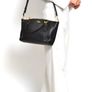 Coach Kelsie Satchel  in Pebble Leather Crossbody Bag Medium Size, colour black, cards, dust bag included. Image 3