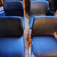 Set of 4 chrome / faux leather kitchen stools