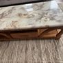 Wooden coffee table with marble patterned resin top Image 2