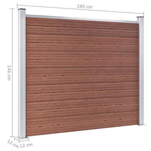 WPC Fence Panel 180x146 cm Brown