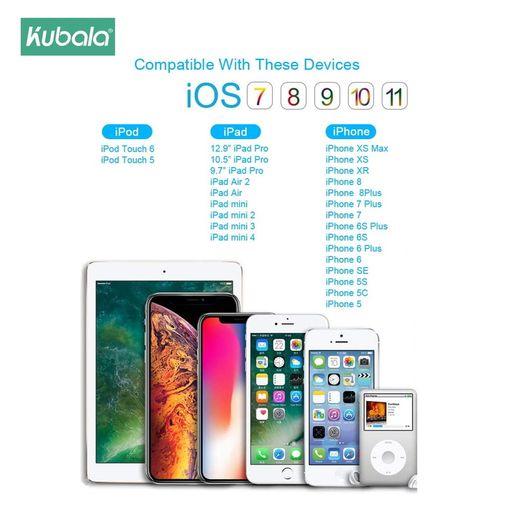 Kubala 2M Apple Lightning Fast Charger Cable 2A (Brand New/Warranty)